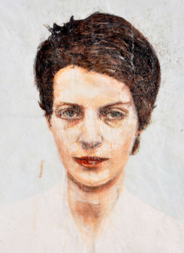 Bernard Rousseau, Portrait double, 2015-2017, diptyque, acrylique sur toile, 90 x 140 cm.