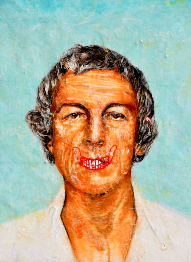 Bernard Rousseau, Portrait double, 2015-2017, diptyque, acrylique sur toile, 90 x 140 cm.